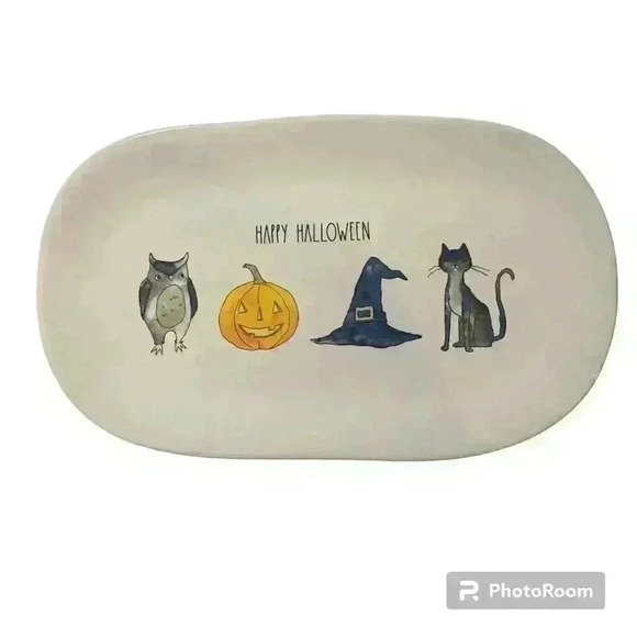 RAE DUNN Halloween Oval Artisan Farmhouse Serving Tray PRISTINE - Picture 1 of 9